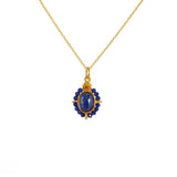 Collier doré pendentif pierre cabochon et étoile - LAPIS -