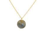 Collier doré et oeil gravé dans la pierre - LABRADORITE -
