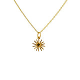Golden sun and star necklace