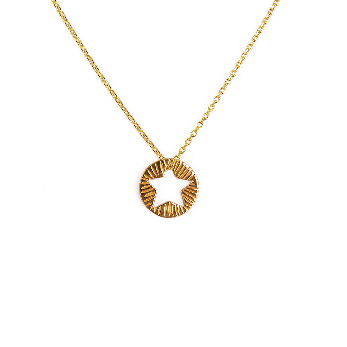 Collier doré médaille étoile ajourée - Colliers