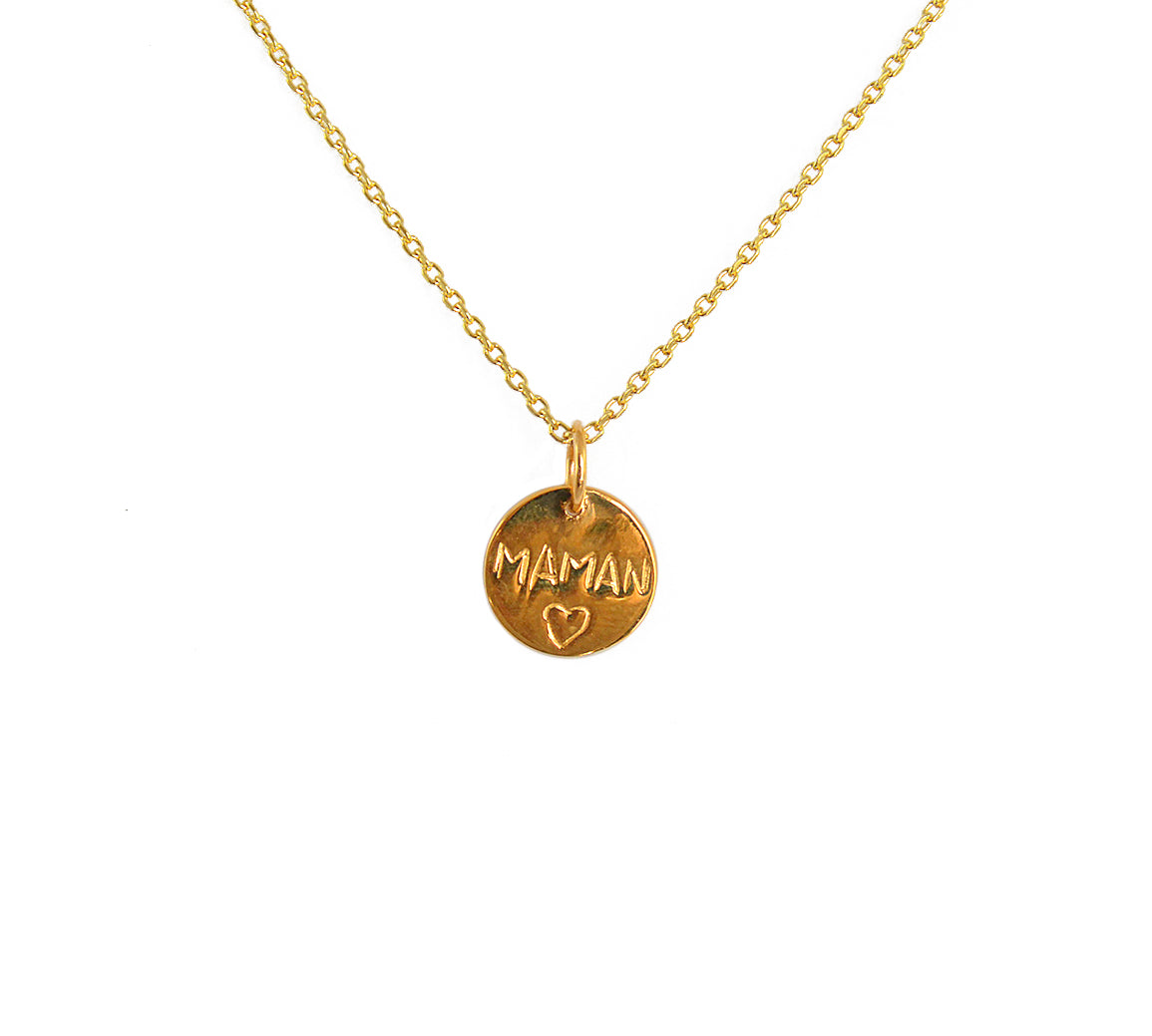 Collier doré et médaille best maman