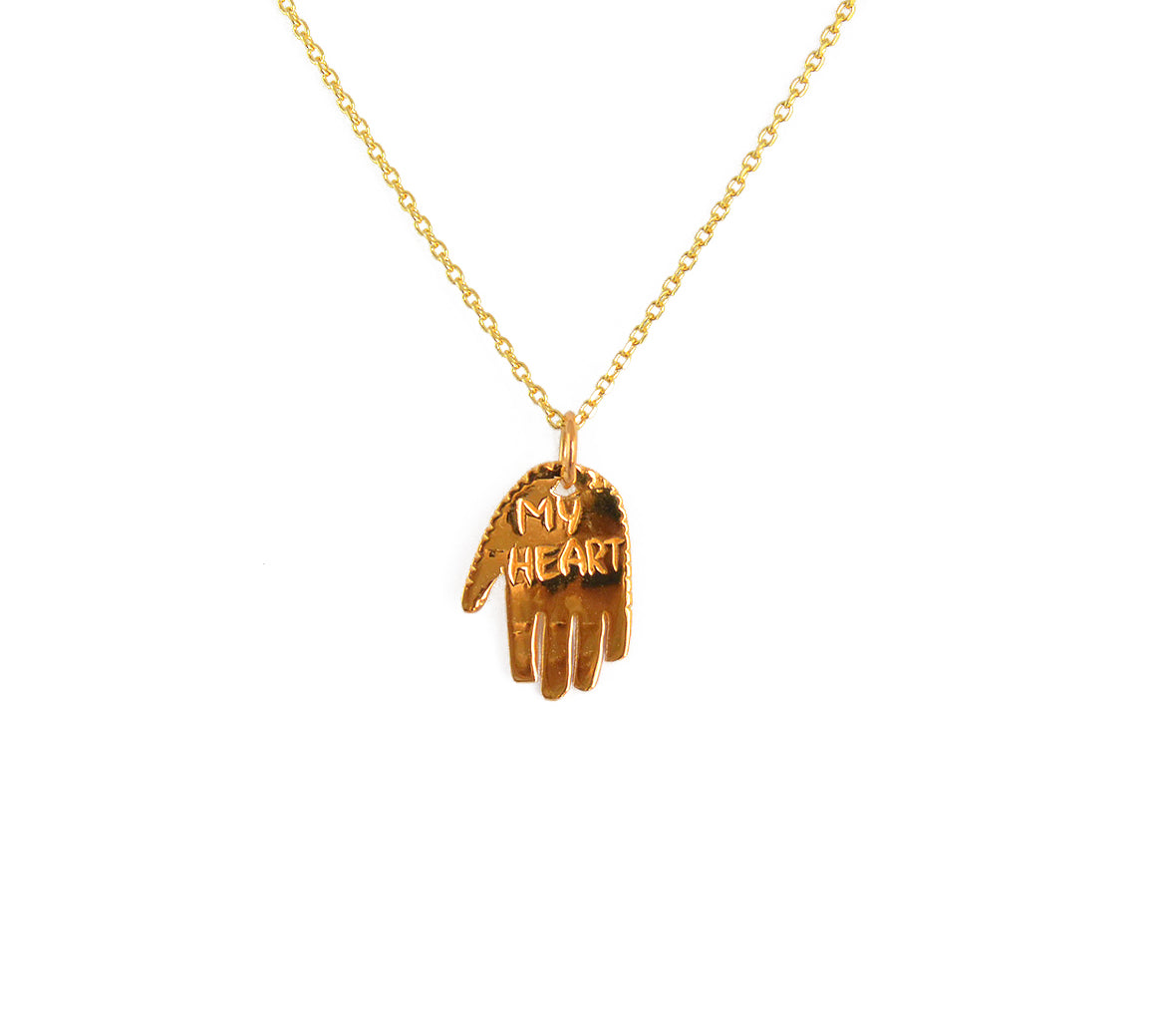 Collier doré pendentif main My Heart - Colliers