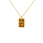 Collier doré et pendentif gravé lucky star lucky love -