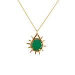 Collier doré et pendentif pierre rayons de soleil - Colliers