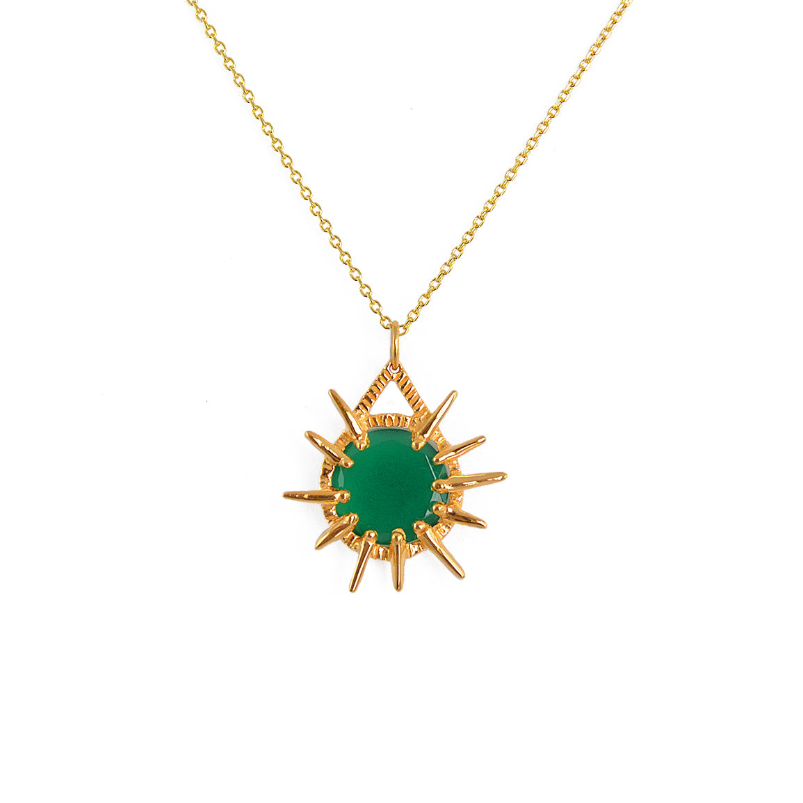 Collier doré et pendentif pierre rayons de soleil - ONYX