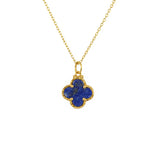 Golden clover necklace with natural stones