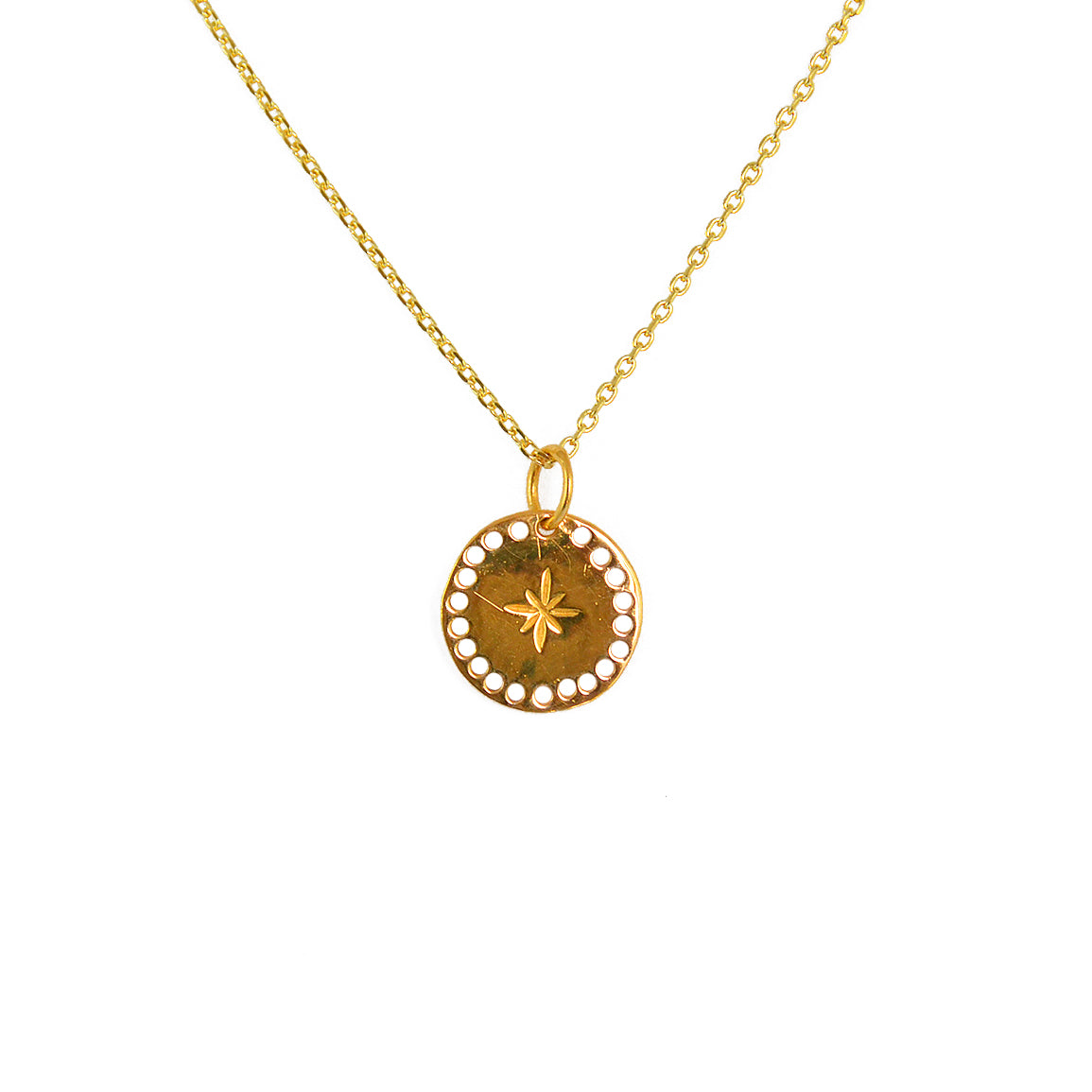 Collier doré médaille rose des vents wish - Colliers