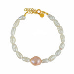 Bracelet perles de culture blanches et rose - Bracelets