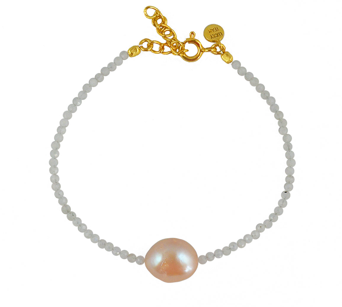 Bracelet perle et pierres fines - PIERRE DE LUNE - Bracelets