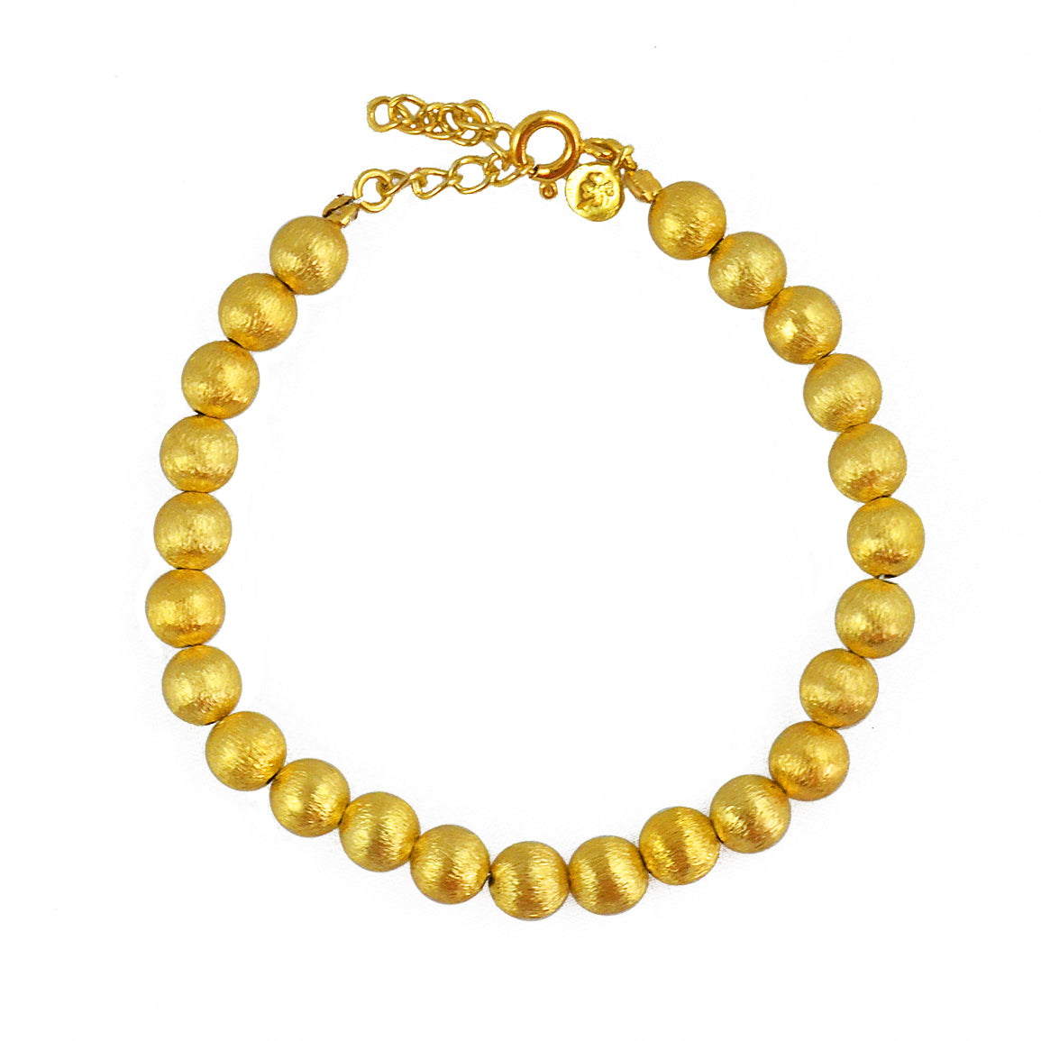 Bracelet et boules dorées brossées - Bracelets