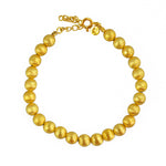 Bracelet et boules dorées brossées - Bracelets