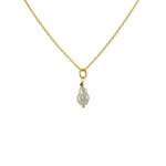 Collier doré pendentif perle et pierre - Colliers