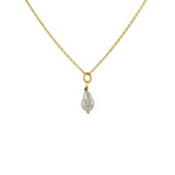 Collier doré pendentif perle et pierre - Colliers