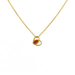 Collier doré pendentif coeur évidé et coeur - ONYX ROUGE -