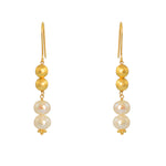 Boucles dorées perles et boules dorées - Boucles d’oreilles