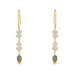 Boucles dorées duo de pierres - Boucles d’oreilles