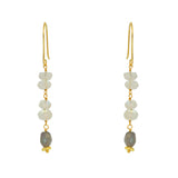 Boucles dorées duo de pierres - Boucles d’oreilles