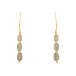 Boucles dorées et pierre en losange - LABRADORITE