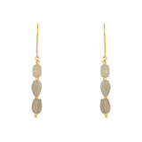 Boucles dorées et pierre en losange - LABRADORITE