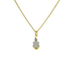 Collier doré pendentif double pierre - PIERRE DE LUNE -