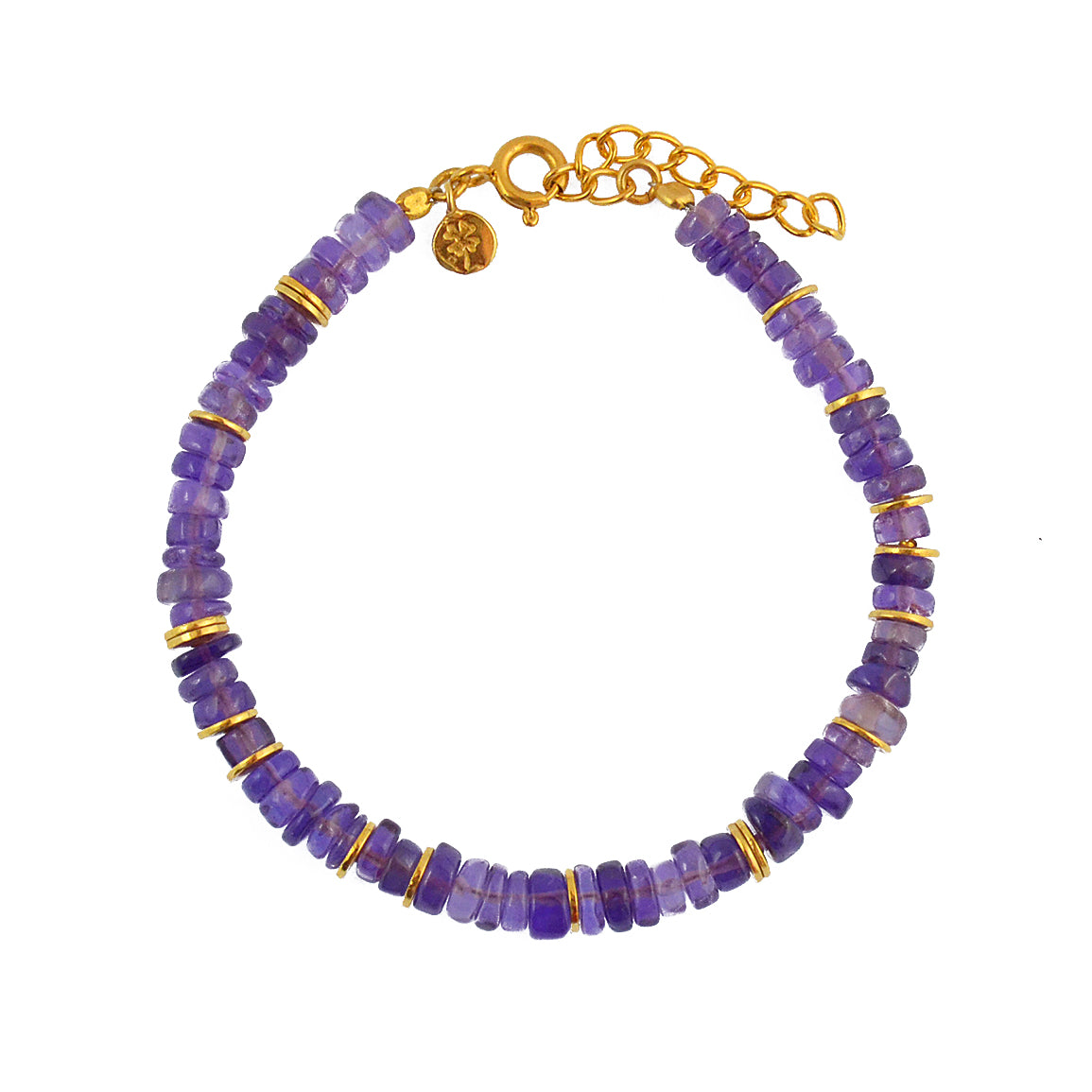 Bracelet doré et pierres heishi - AMETHYST - Bracelets