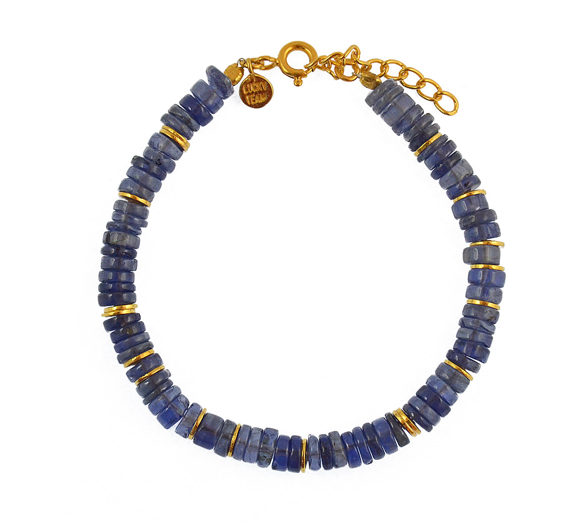 Bracelet doré et pierres heishi - IOLITE - Bracelets