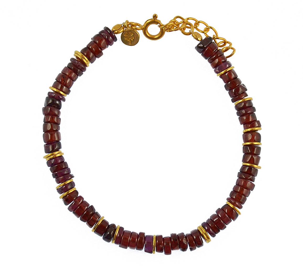 Bracelet doré et pierres heishi - GRENAT - Bracelets