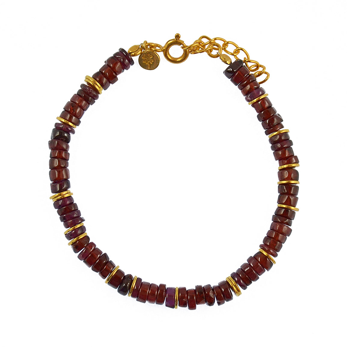 Bracelet doré et pierres heishi - GRENAT - Bracelets