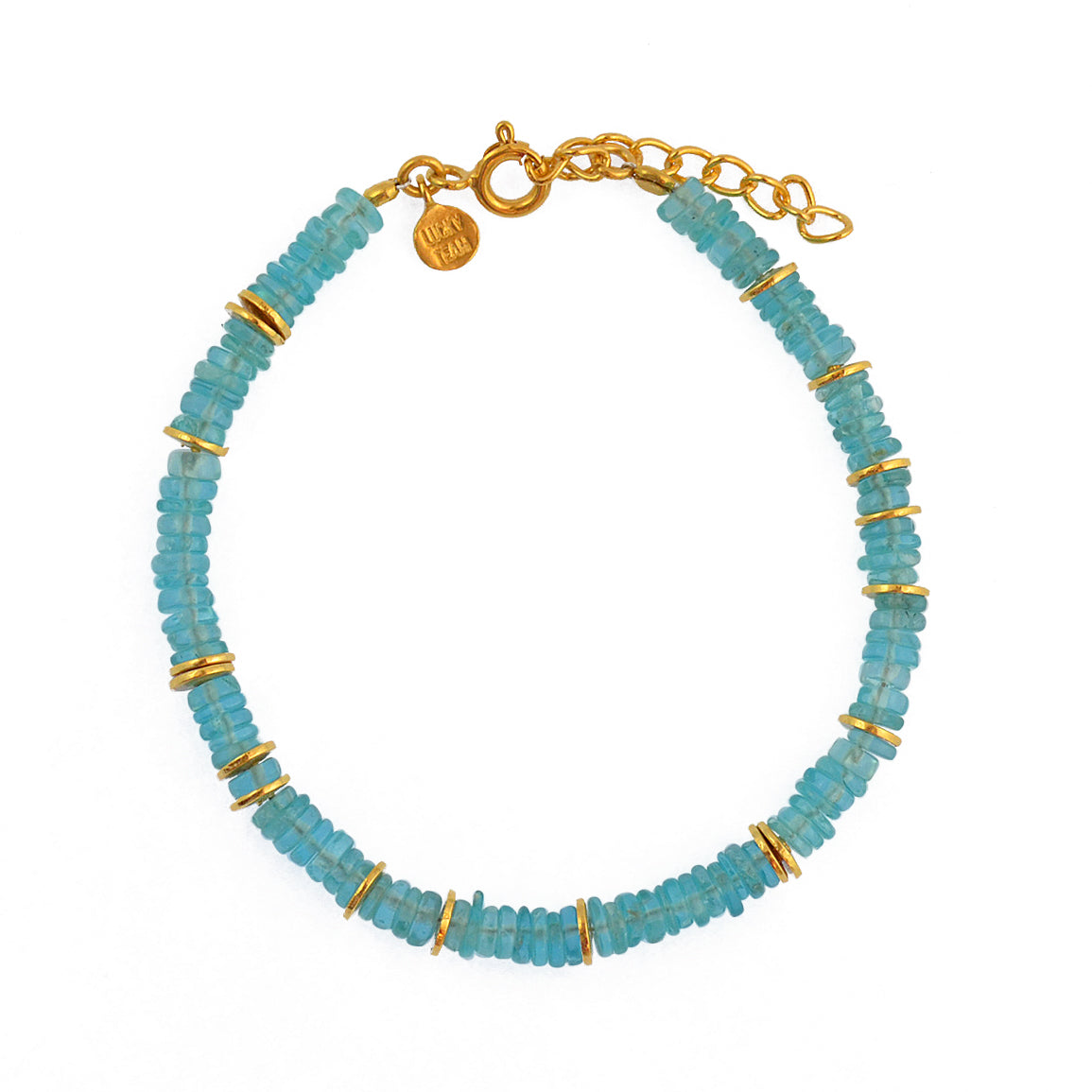 Bracelet doré et pierres heishi - APATITE - Bracelets