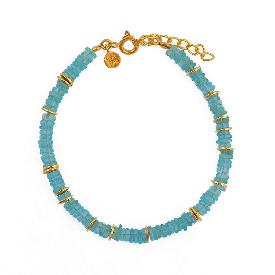 Bracelet doré et pierres heishi - APATITE - Bracelets