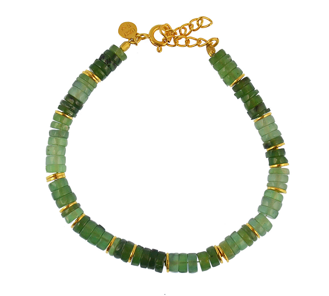 Bracelet doré et pierres heishi - SERAPHINITE - Bracelets