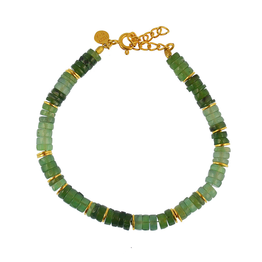 Bracelet doré et pierres heishi - SERAPHINITE - Bracelets
