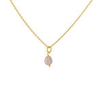 Collier doré et pendentif petite pierre - QUARTZ ROSE -