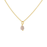 Collier doré et pendentif petite pierre - QUARTZ ROSE -