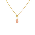 Collier doré et pierre goutte facettée - OPALE ROSE -