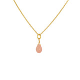 Collier doré et pierre goutte facettée - OPALE ROSE -