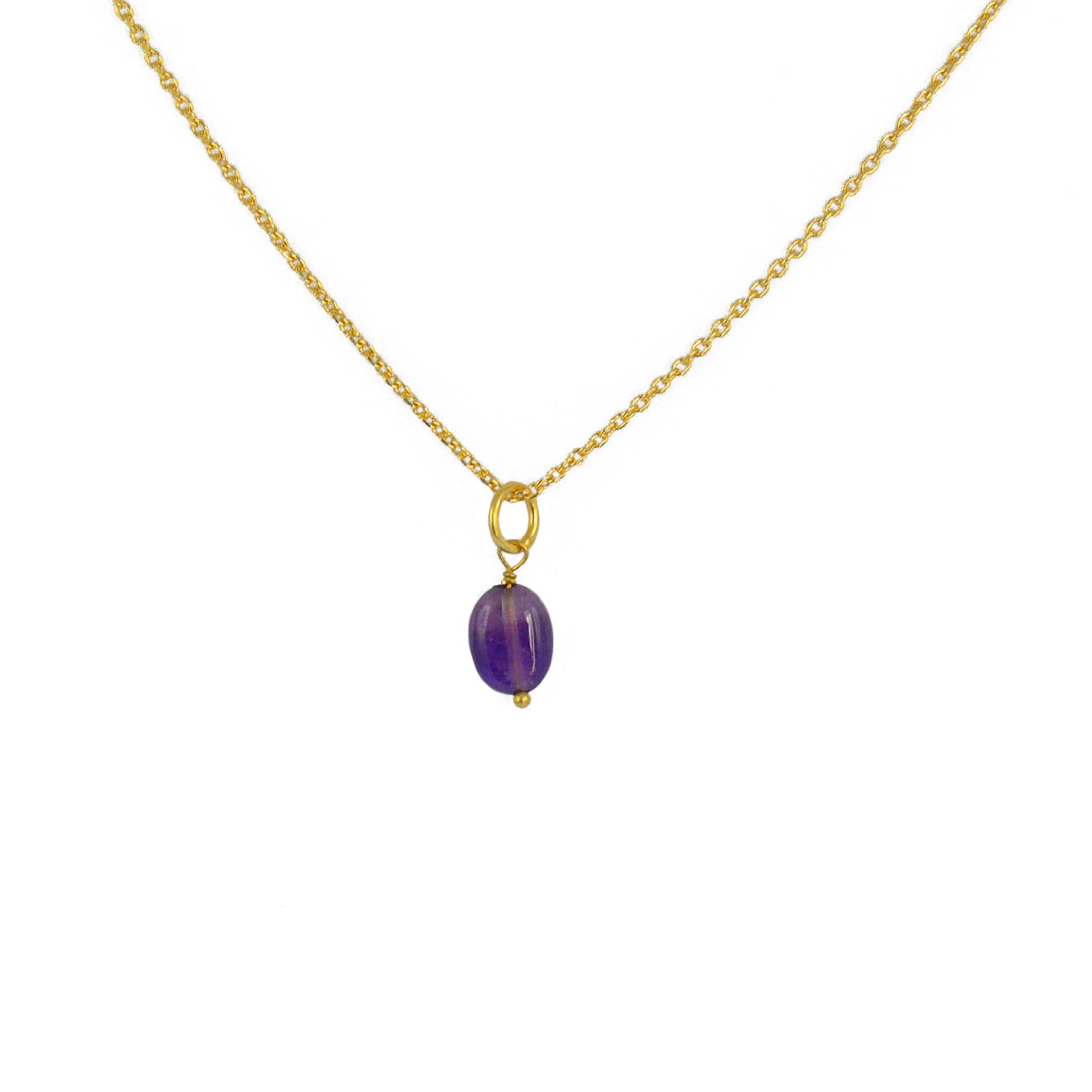 Collier doré et pendentif petite pierre - AMETHYST -