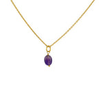Collier doré et pendentif petite pierre - AMETHYST -