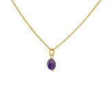 Collier doré et pendentif petite pierre - AMETHYST -