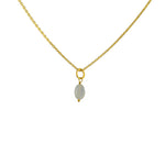 Collier doré et pendentif petite pierre - PIERRE DE LUNE -