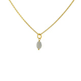 Collier doré et pendentif petite pierre - PIERRE DE LUNE -