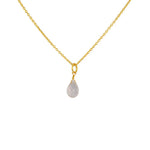 Collier doré et pierre goutte facettée - PIERRE DE LUNE -