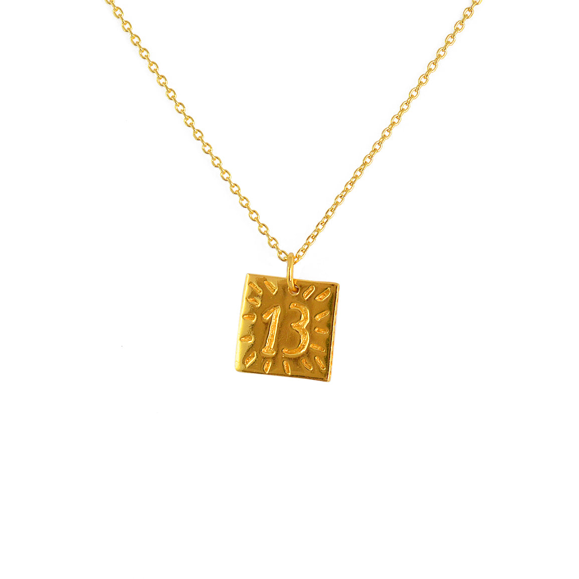 Collier doré et pendentif 13 lucky - Colliers