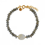 Bracelet doré duo de pierres