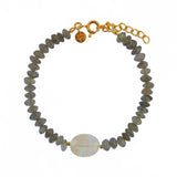 Bracelet doré duo de pierres