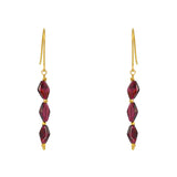 Boucles dorées et pierre en losange