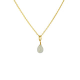 Collier doré et pierre goutte facettée - Colliers