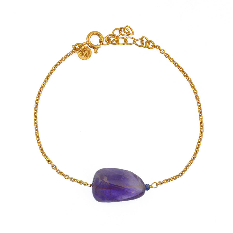 Bracelet doré et pierre naturelle - AMETHYST - Bracelets