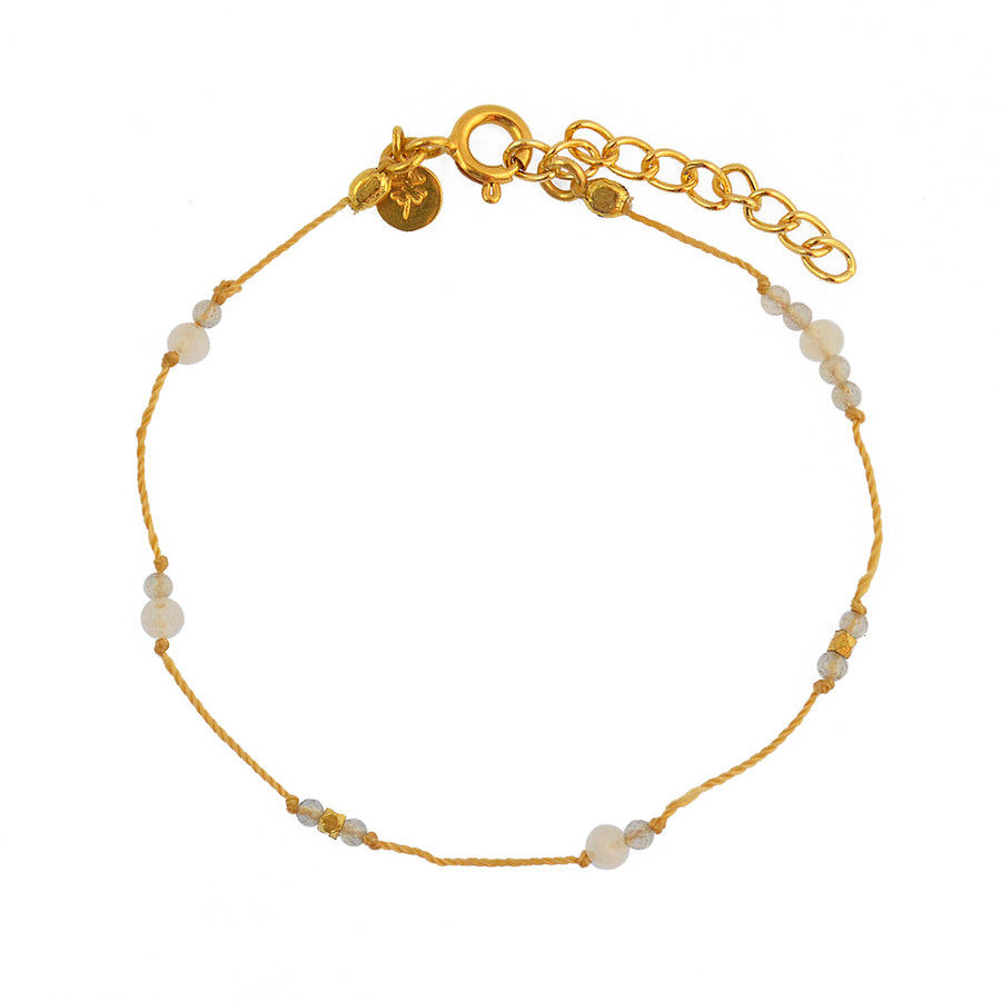 Bracelet fil doré et petites pierres naturelles - PIERRE DE