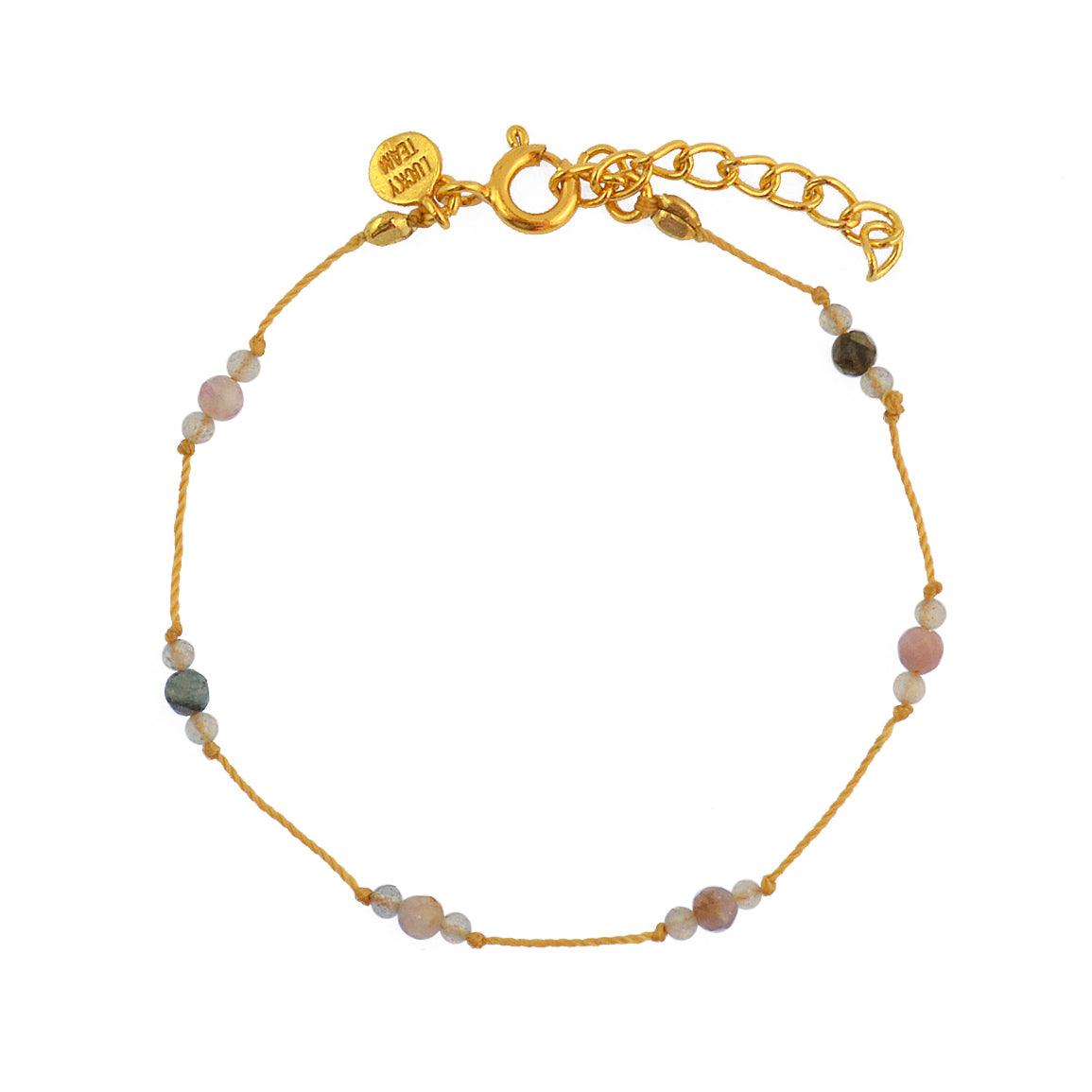 Bracelet fil doré et petites pierres naturelles - TOURMALINE